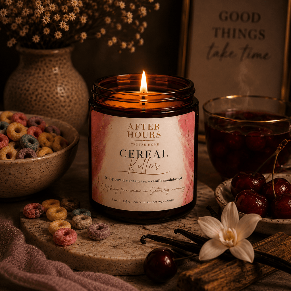 CEREAL KILLER - fruity cereal + cherry tea + vanilla sandalwood - AFTER HOURS SCENTED HOME
