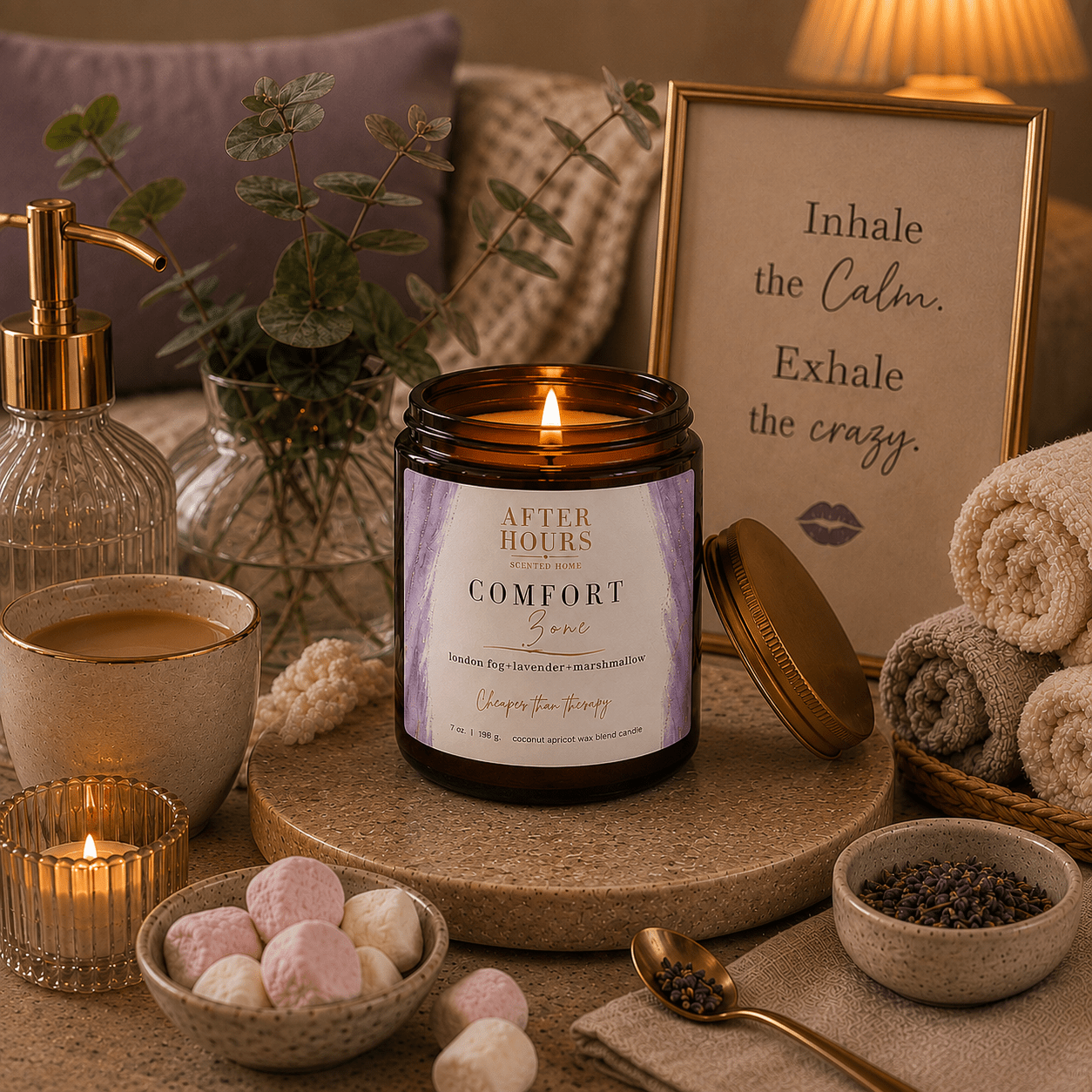 COMFORT ZONE - london fog + lavender + marshmallow - AFTER HOURS SCENTED HOME