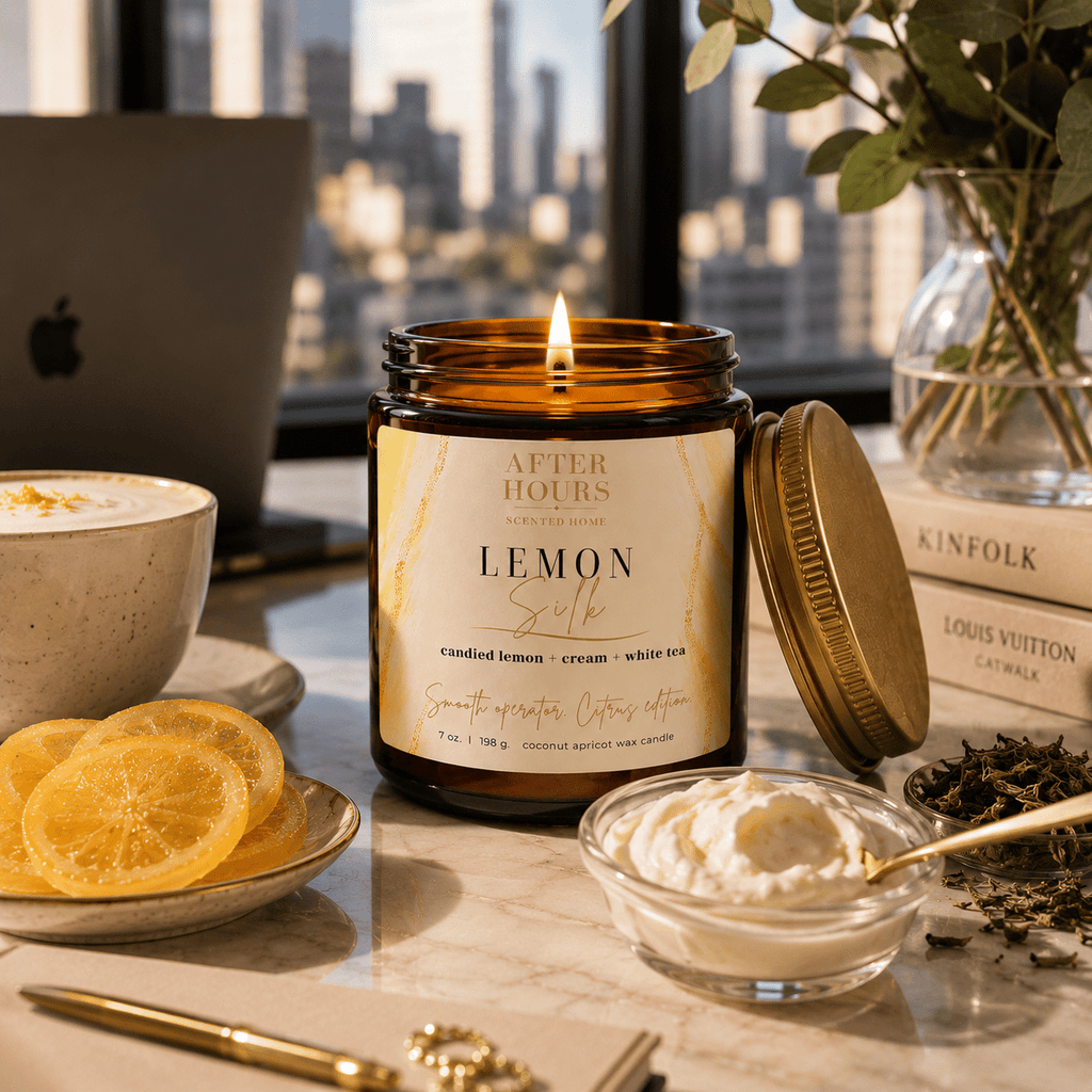 LEMON SILK - candied lemon + cream + white tea - AFTER HOURS SCENTED HOME